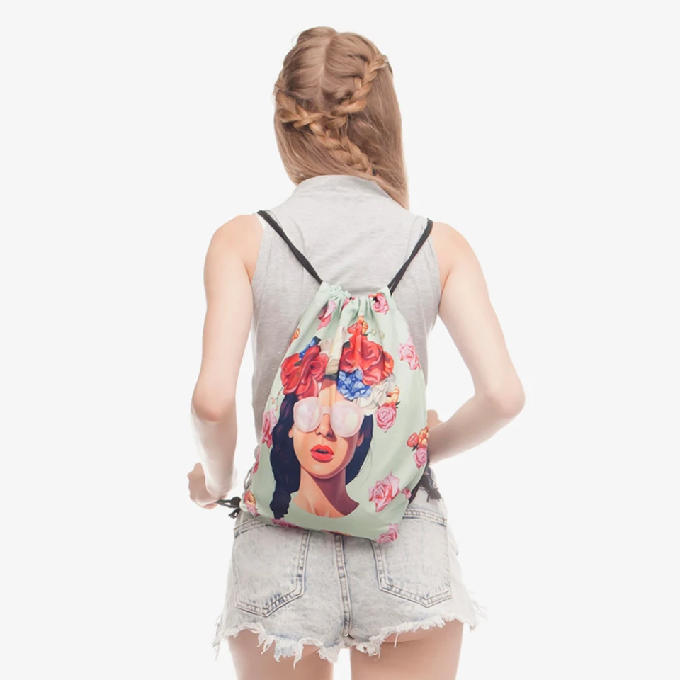 Новый Модный женский рюкзак на шнурке с объемным принтом для путешествий женская