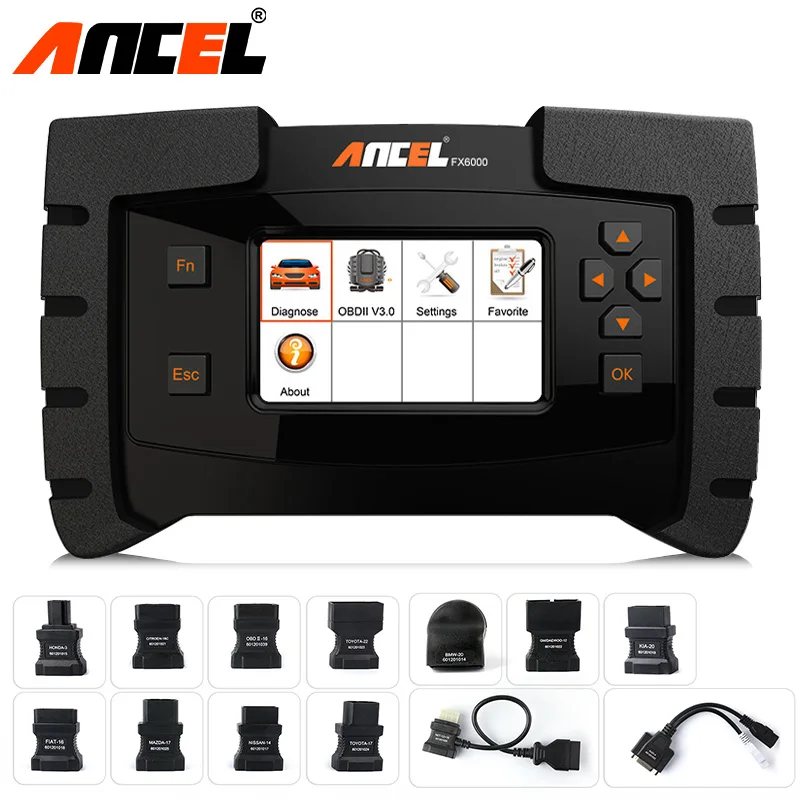 Ансель FX6000 OBD2 сканер полный Системы инструмент диагностики ABS Airbag SAS масла сброса