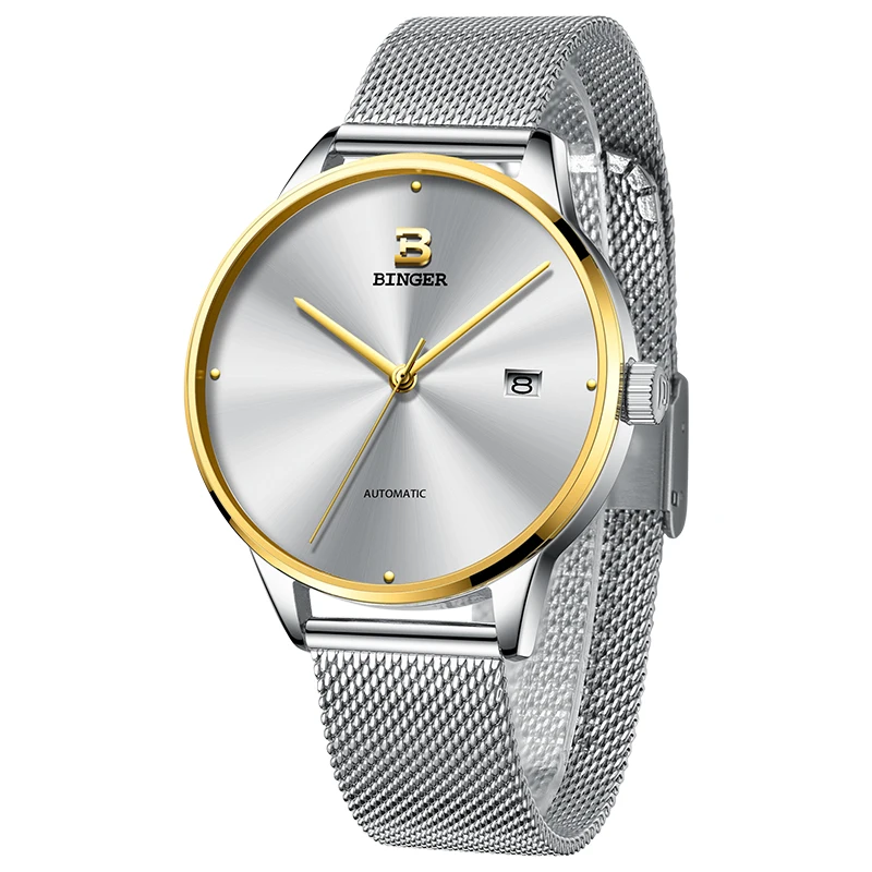 Мужские автоматические механические часы BINGER наручные с сапфиром B 5080M 5