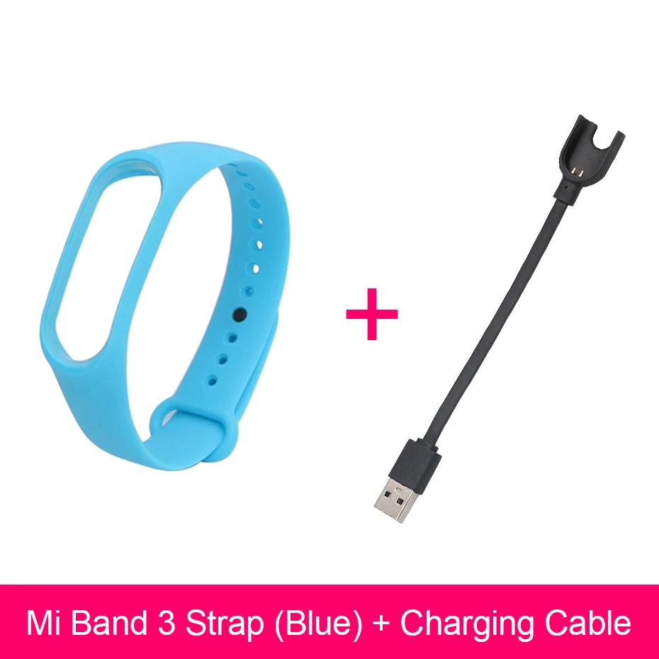 Для Xiaomi Mi Band 3 ремешок для смарт-браслета аксессуары для браслета Xiaomi Mi Band 3 USB кабель для зарядного устройства Сменный адаптер - Цвет: Blue-USB Charge