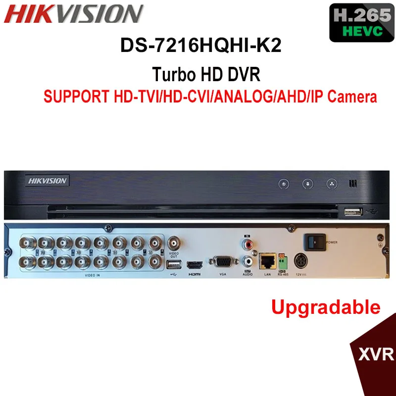 Hikvision H.265 Turbo HD DVR DS 7216HQHI K2 заменить F2/N Поддержка HDTVI/HDCVI/AHD/аналоговый/IP Камера до 3MP