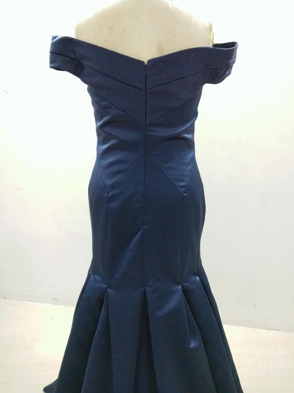 Женское вечернее платье-русалка темно-синее платье до пола с V-образным вырезом