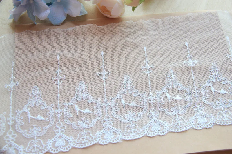 Сетчатая кружевная отделка из хлопка шириной 15 см 3 ярда/партия с высоким