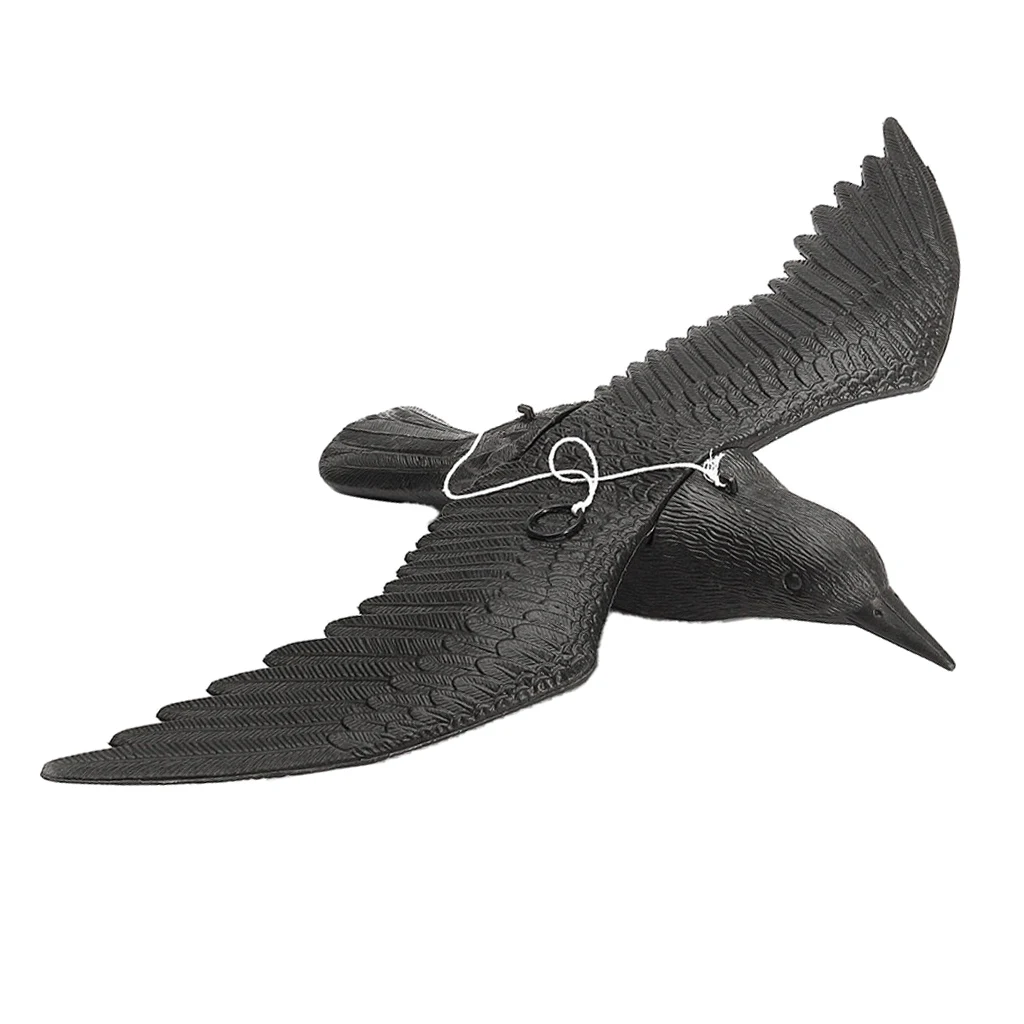Realistic Crow Decoy With Sprouting Wings Scarecrow Garden Hunting Scarer | Дом и сад