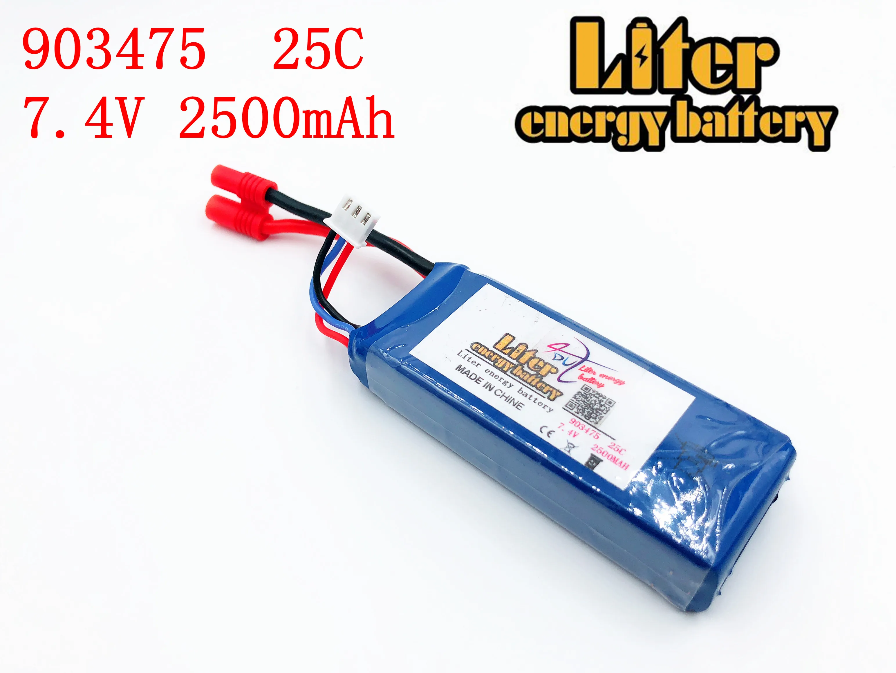 

7.4V 2500mAh 25C Drone Battery 903475 For RC MJX X101/MJX X102H SYMA X8C X8W X8G X8HC X8HW X8HG Wltoys V262 Quadcopter