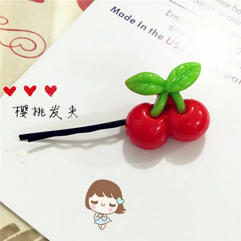 Супер милые заколки в стиле Харадзюку модные Мультяшные фрукты конфеты серия