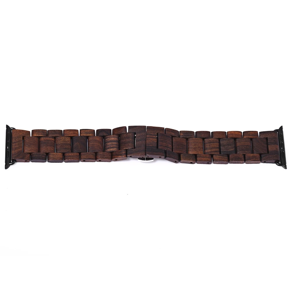 2018 Bewell Wood Watch Band Quality Wooden Watchband 24mm Black Brown Strap for 184mm Length Butterfly Clasp Men Women | Наручные часы