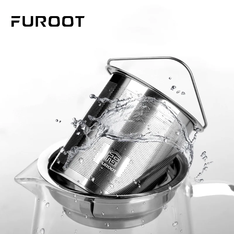 FUROOT термостойкие маленькие стеклянные чайные горшки с нержавеющей сталью для