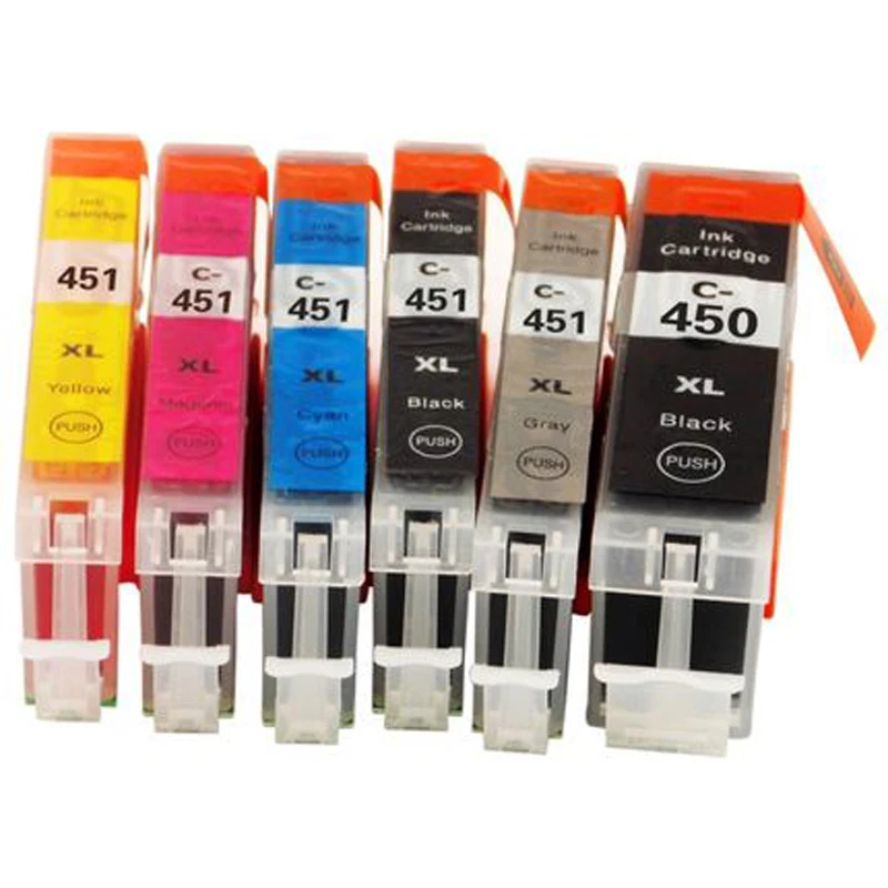 

6 шт., картриджи PGI 450 CLI 451 для canon PIXMA MG5440 MG5540 MG6340