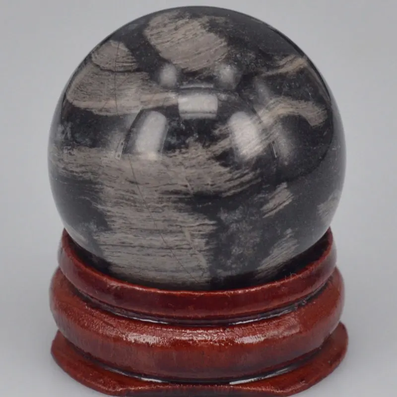 Silver Leaf Jasper Натуральный драгоценный камень розовый кварц кристалл рейки лечебная сфера мяч массаж яйцо Глобус коллекция домашнего декора - Цвет: Silver Leaf Jasper