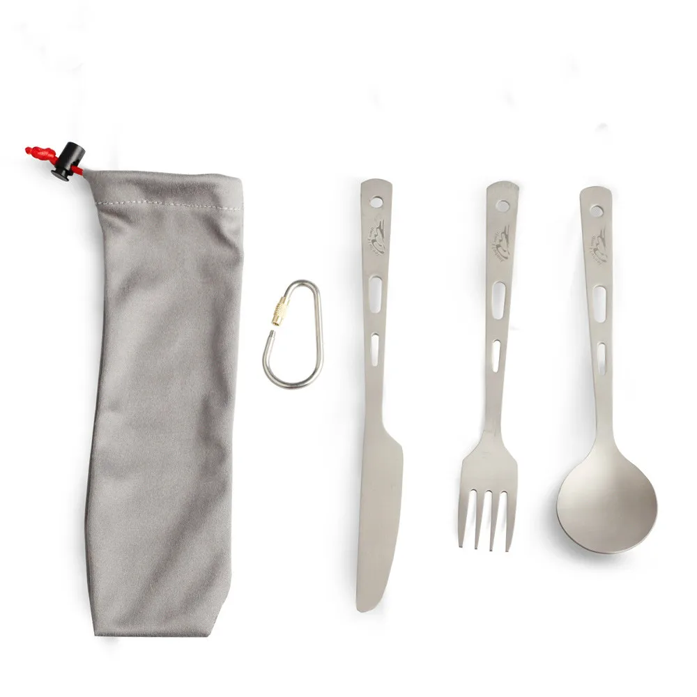 Столовые приборы из титана для кемпинга на открытом воздухе посуда пикника набор