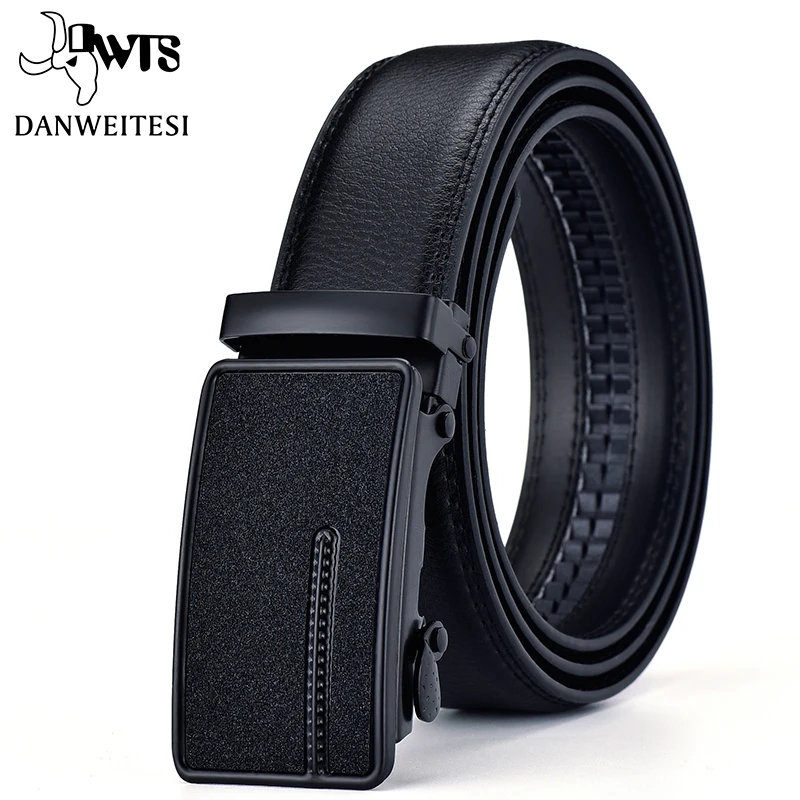 

[DWTS]New Arrival cow genuine leather men's belt cowhide strap for male automatic buckle belts for men black buckle belts