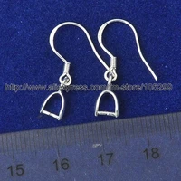 100pcs 15mm plain 925 sterling silver hooks earrings jewelry findings pinch bail soft earring earwire