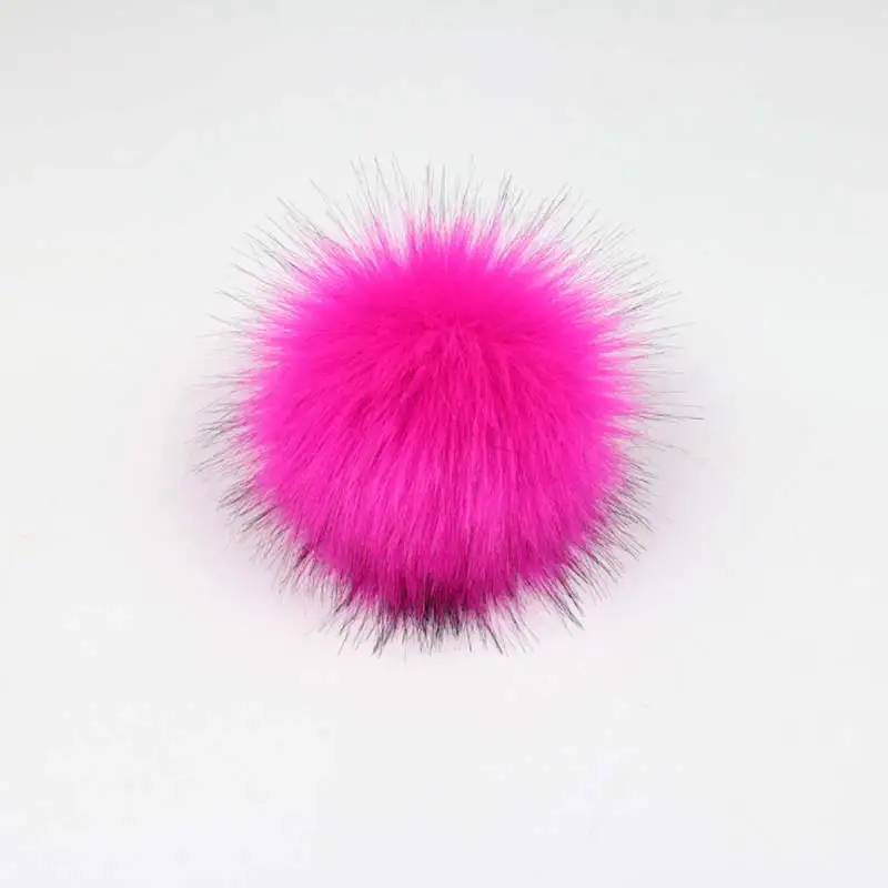 Hot Pink 1 шт., искусственный помпон, помпон из искусственного лисьего меха 8 см, помпон из искусственного лисьего меха, помпон ручной работы, искусственный помпон для ключей, аксессуары для ключей - Цвет: Hot Pink