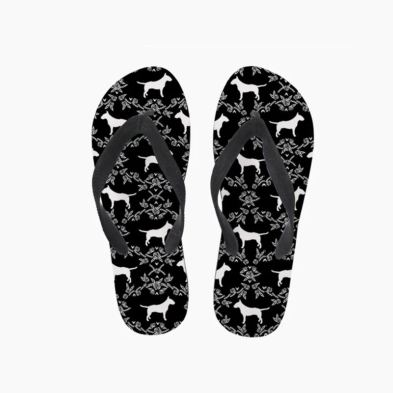 Мужские шлепанцы 3D с принтом собаки бультерьер|Вьетнамки| |