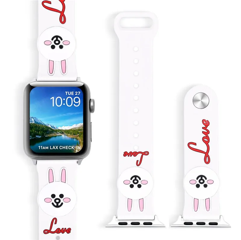 color 6 Кожаный ремешок в горошек с изображением Минни Микки и кошки hello kitty для Apple Watch серии 4, 3, 2, 1, ремешок для iWatch 38, 42 мм, 40, 44 мм, мышь - Цвет: color 6