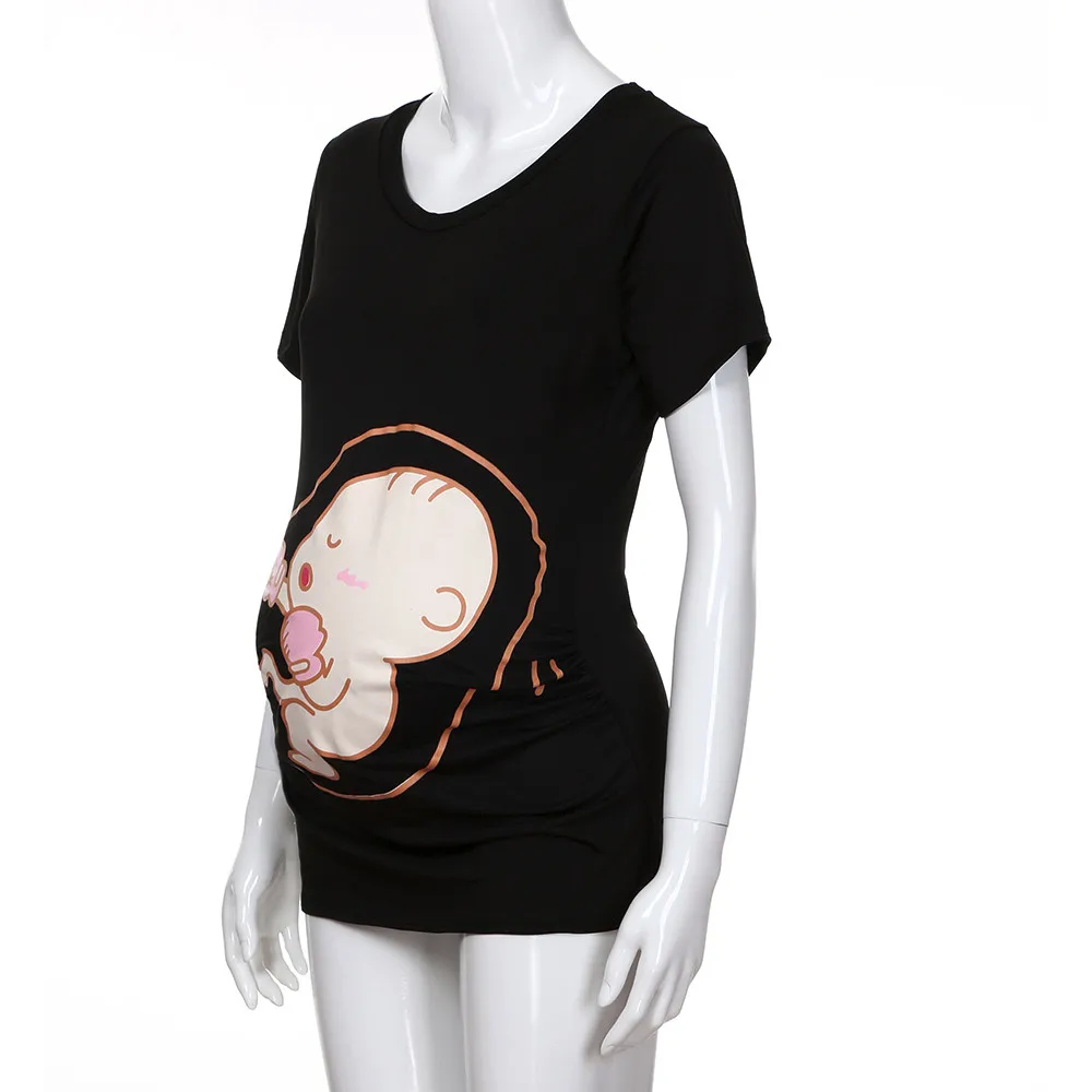 Футболка для беременных женщин блузка с коротким рукавом медсестер топ принтом