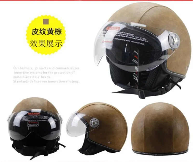 Черный шлем Spitfire moto rcycle, винтажный шлем с открытым лицом, ретро 3/4, полушлем casco moto capacete moto ciclismo
