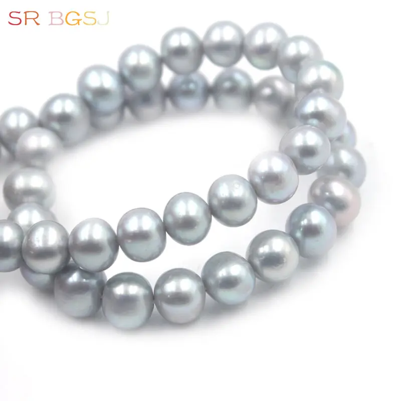 Free Shipping AAA Grade 8-9mm White Pink Purple Gray Natural Freshwater Pearl Round DIY Beads Strand 15'' |