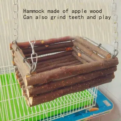 

Apple Wood Hamster Squirrel Chinchilla Rabbit Guinea Pig Hamster Hammock Basket Ankle Swinging Molar Biting Teeth Wood.