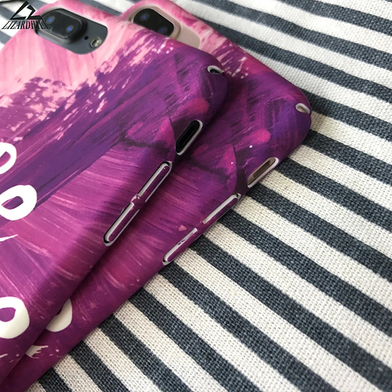 Lizardhill Fashion Hard Matte plastic Phone Case For iPhone 6 6S 7 8 plus coque for iphone x cover Funda Art Oil Painting Letter |