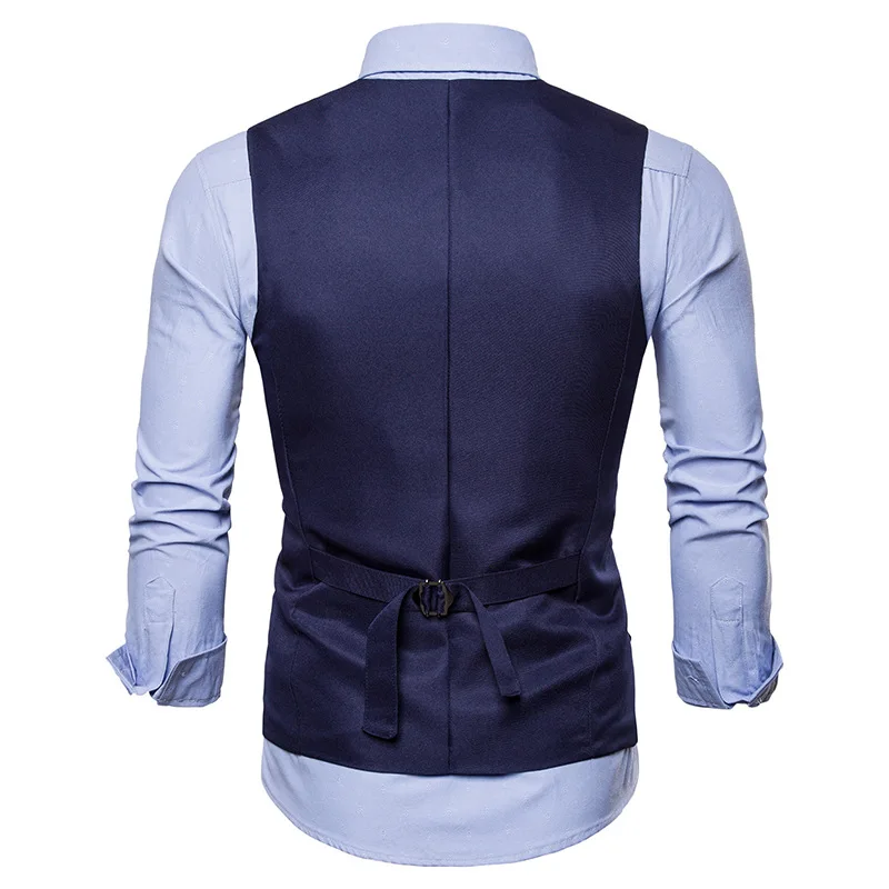 Мужской костюм жилет классический двубортный Colete Masculino Slim Fit свадебные жилет Для мужчин формальные тонкий платье-майка без рукавов