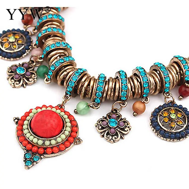 Этническое женское ожерелье в народном богемном стиле ассорти подвесок из