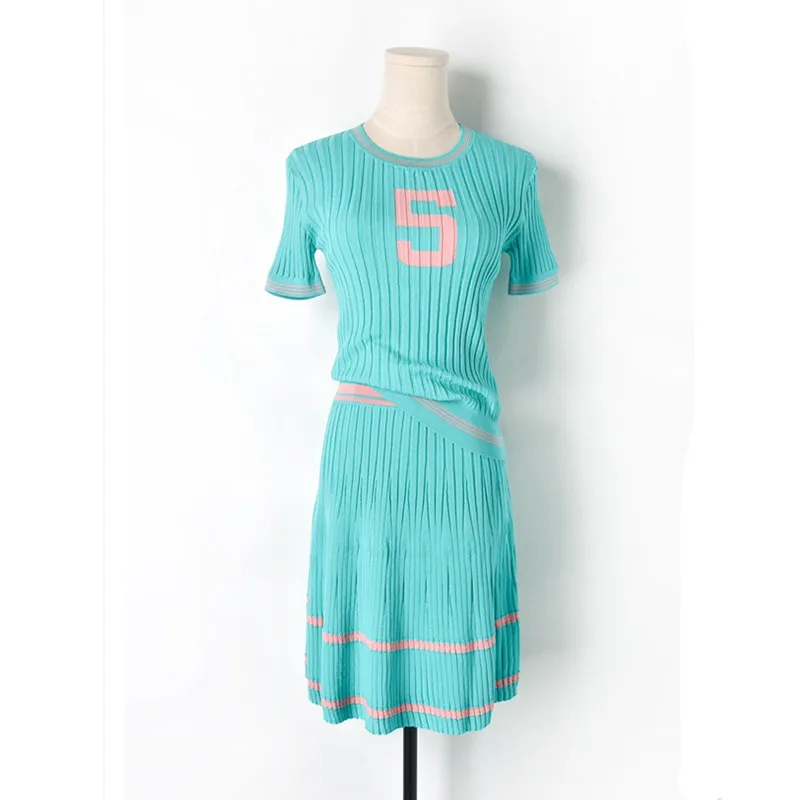 Роскошные Дизайнерские Брендовые женские комплекты с круглым вырезом цифровой