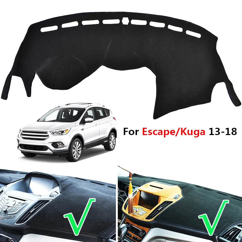 Автомобильный коврик для приборной панели Ford Explorer Mustang Ecosport Escape Kuga Everest Ranger T6, защитный коврик для приборной панели