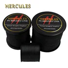 Плетеная рыболовная леска Hercules hengelsport, черная, 4 нити, 100 м, 300 м, 500 м, 1000 м, 1500 м, 2000 м