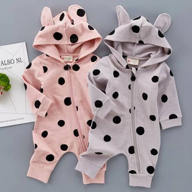 Детские комбинезоны Весна и осень Новый ребенок с капюшоном детские ползунки |