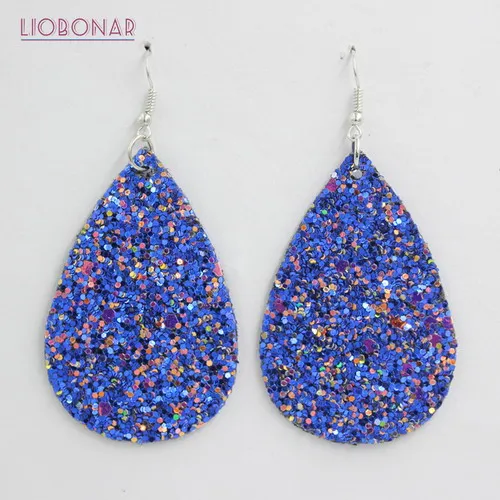 Color 11-Blue Модные большие серьги Бохо розового цвета с блестками каплеобразные серьги большие сережки для женщин bijoux(украшения своими руками - Окраска металла: Color 11-Blue
