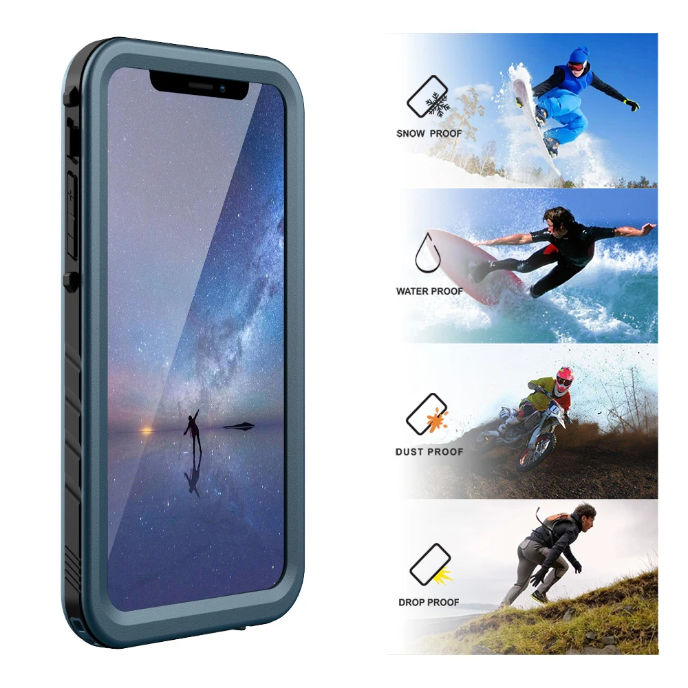 Для iPhone X XS MAX XR Водонепроницаемый чехол противоударный полный корпус усиленный