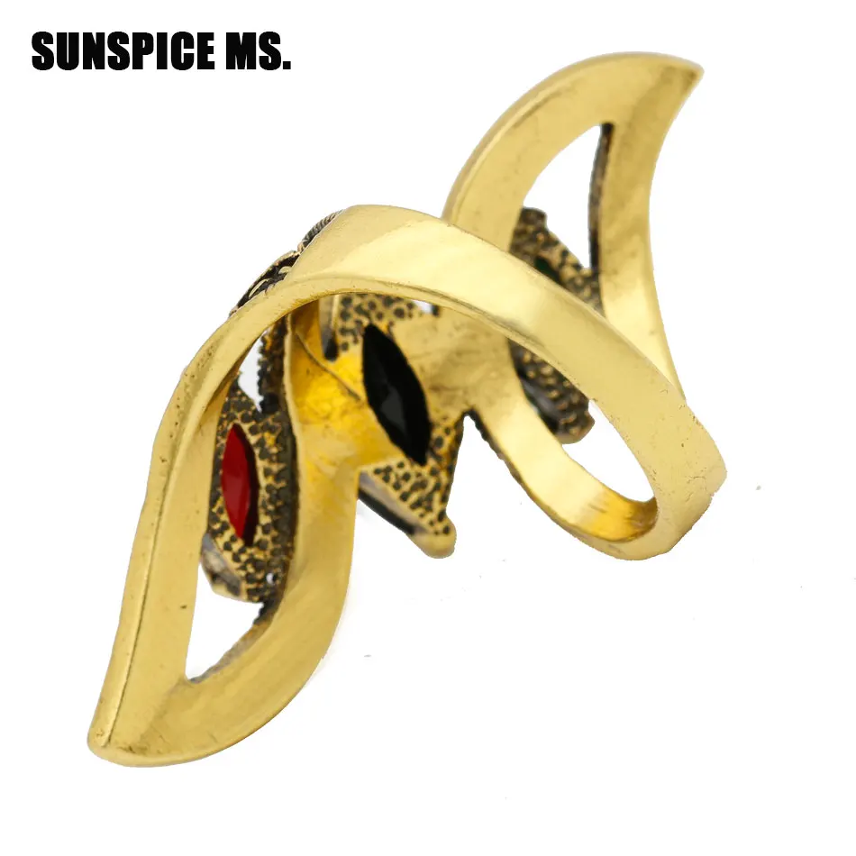 Женское винтажное большое кольцо хорошего качества золотистого цвета с мозаикой