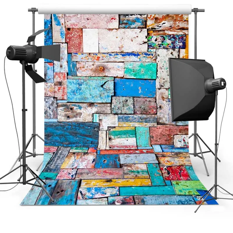 Тонкий виниловый тканевый фон для фотосъемки с компьютерной печатью деревянный