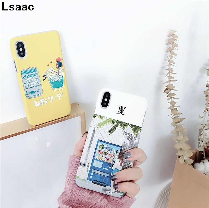 Модный чехол для телефона с изображением кофейной девушки iphone X 6 6S PLUS жесткие