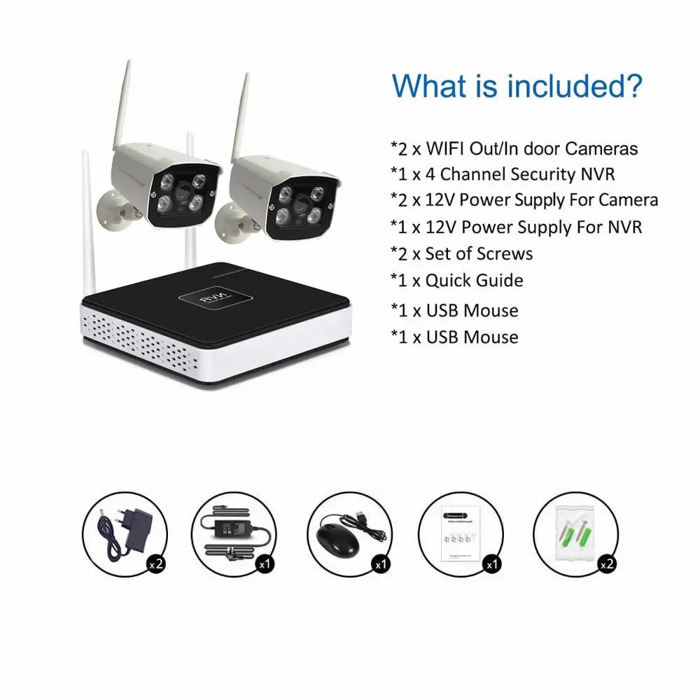 Беспроводной безопасности Системы 720 P наблюдения IP Камера комплект 2 шт. Wi Fi NVR