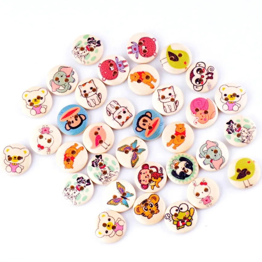 10 шт. деревянные пуговицы с двумя отверстиями диаметр 15 мм Швейные инструменты