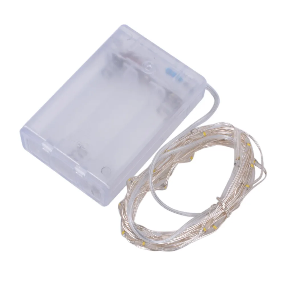 Гирлянда светодиодная медная серебристая с питанием от аккумулятора 3 аа 2 м 20