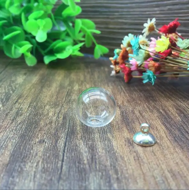 100 компл./лот 16 мм * 4 стеклянный шар пузыря 8 колпачок набор сделай сам флакон кулон