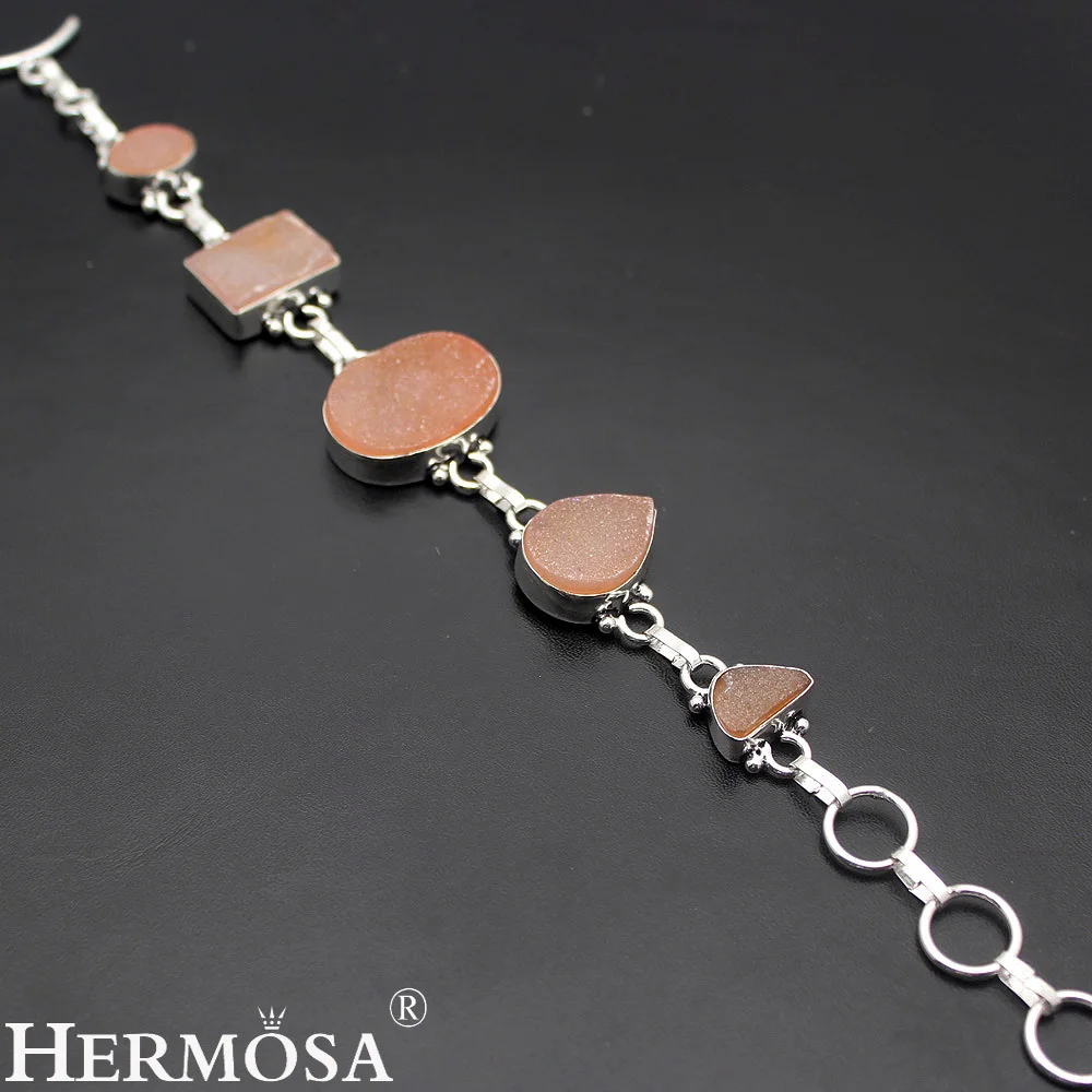 Hermosa ювелирные изделия Теннисный браслет серебряный цвет кварцевые Браслеты 8