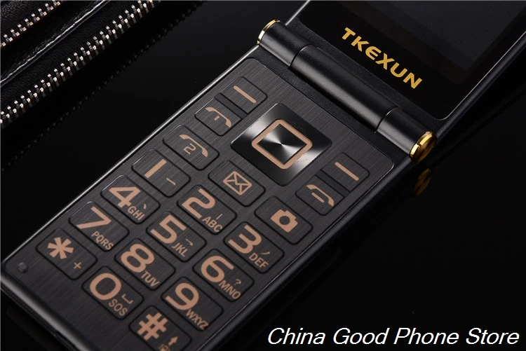 TKEXUN M2 флип металлический корпус телефон 3,0 почерк экран мобильный телефон раскладушка двойной экран большая батарея большая клавиатура