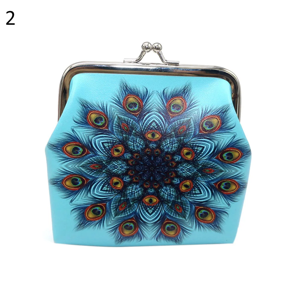 Винтажный Модный женский кошелек из искусственной кожи с принтом перьев и