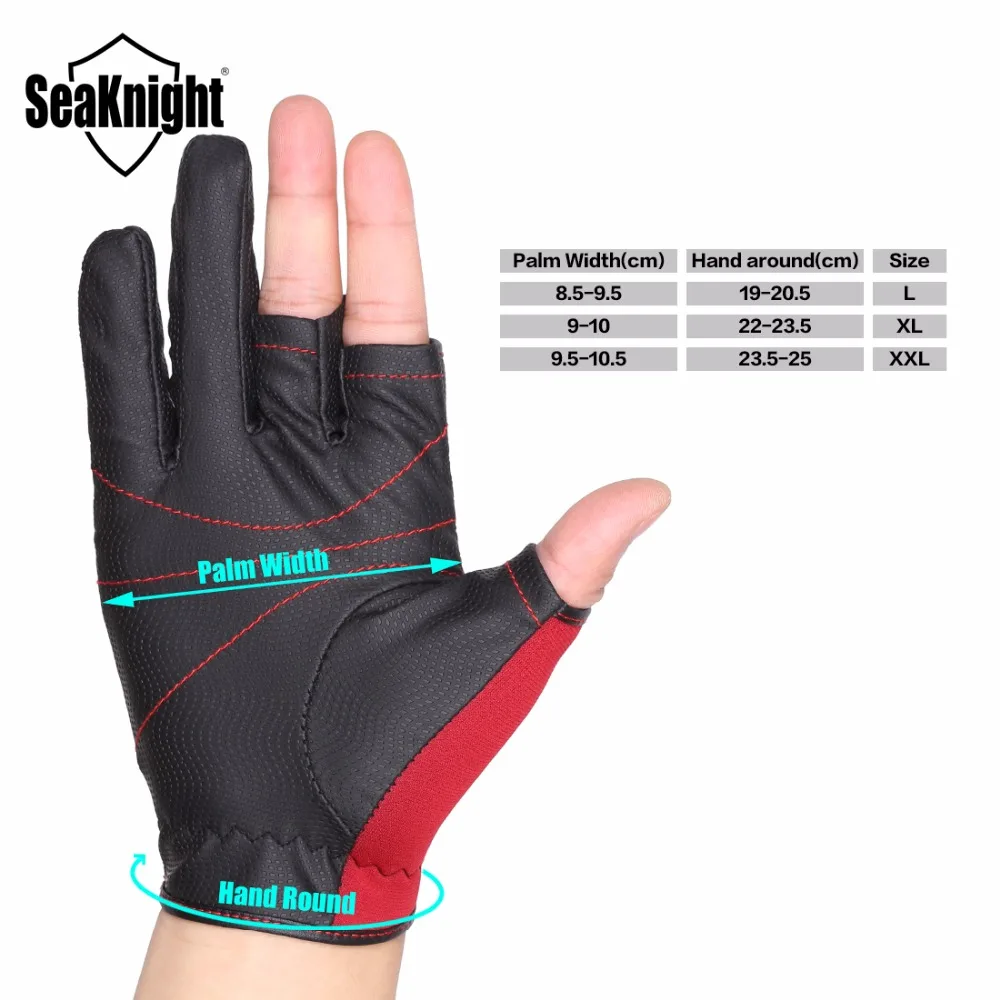 SeaKnight SK03 Перчатки для рыбалки 1 пара/лот практические 3 пальца вырезать Дизайн L XL