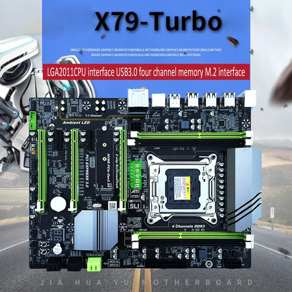 X79T DDR3 настольных ПК материнская плата LGA 2011 Процессор компьютера 4 канала игровые Поддержка M.2 E5-2680V2 i7 SATA 3,0 USB 3,0 для Intel B75