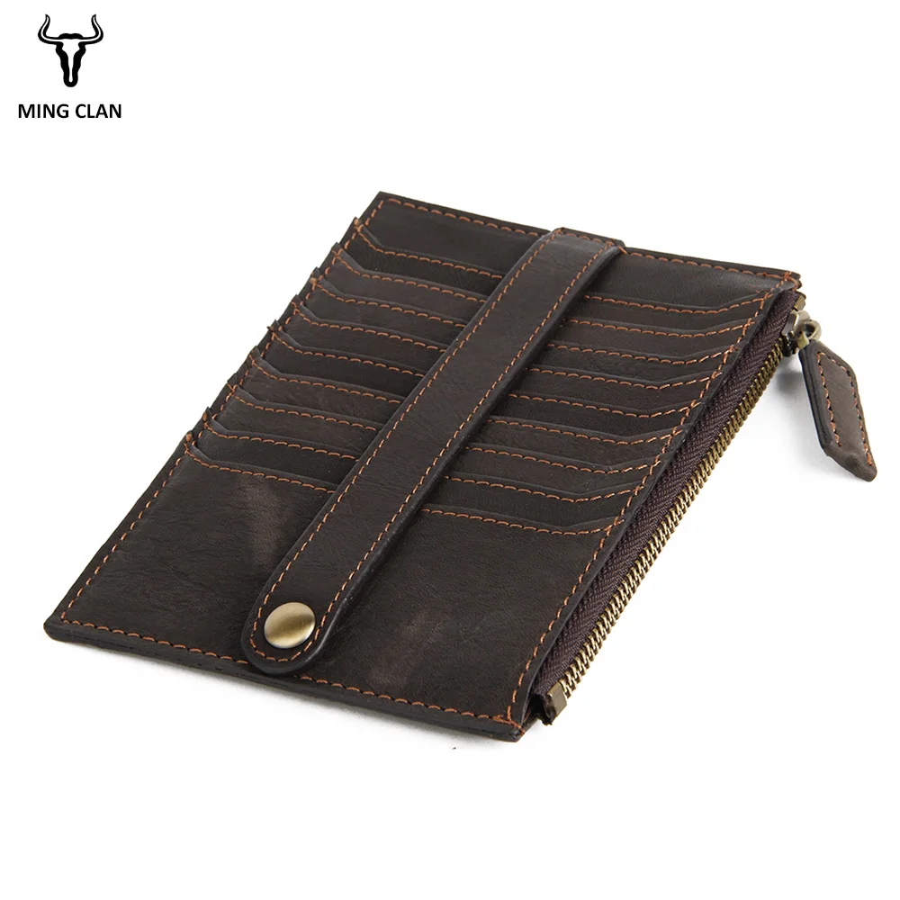 Mingclan Crazy Horse Women Long Wallet Zipper Pocket Card Holder Clutch Wallet Ticket Bank Card Bag Case Coin Purse Credit Card