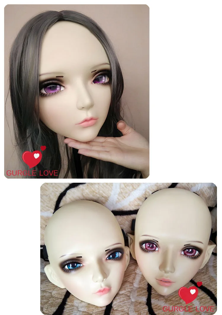 

(GL077) милая полимерная полуголовная BJD маска кигуруми с глазами Косплей Аниме Маскарадная маска Лолиты кроссворд кукла