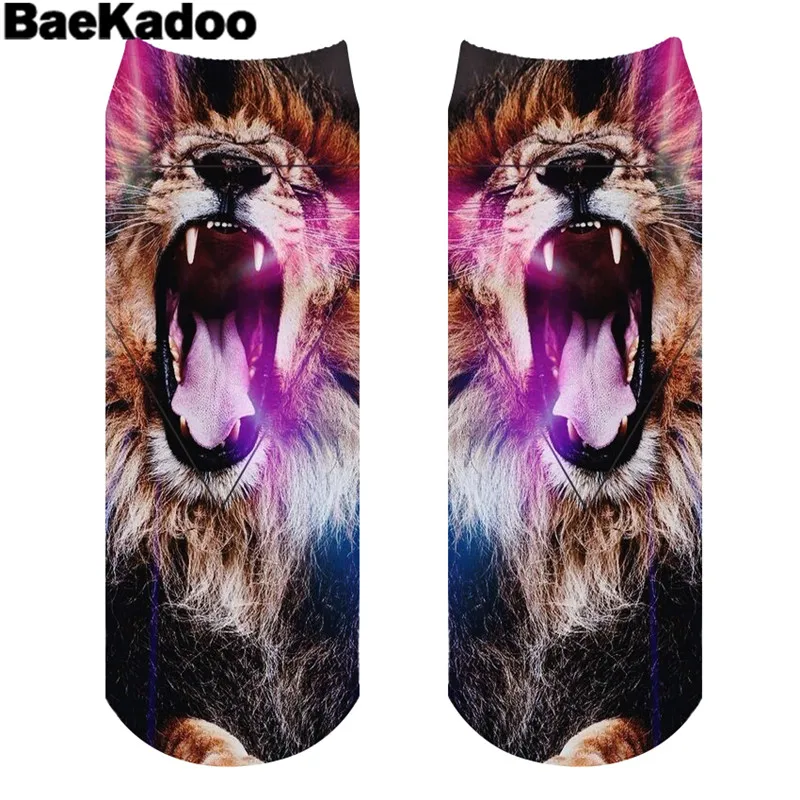 Носки BAEKADOO разных цветов в стиле Харадзюку С 3D принтом унисекс низкие носки до