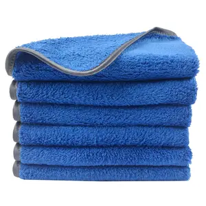 Полотенце Для Сушки автомобиля из микрофибры 380gsm, супер впитывающее большое полотенце для мойки автомобиля, мягкое полотенце для автодетейлинга 16Inx24In, 6 упаковок