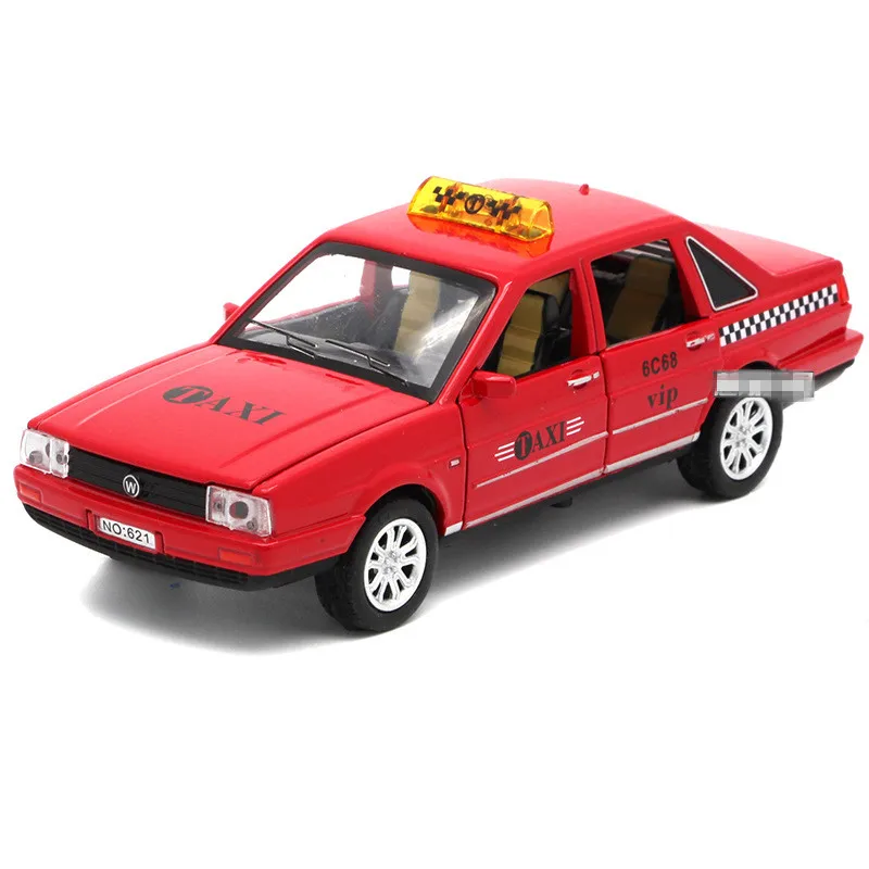 Модель такси с высокой имитацией 1: 32 масштаб автомобиль из сплава 6 открытых